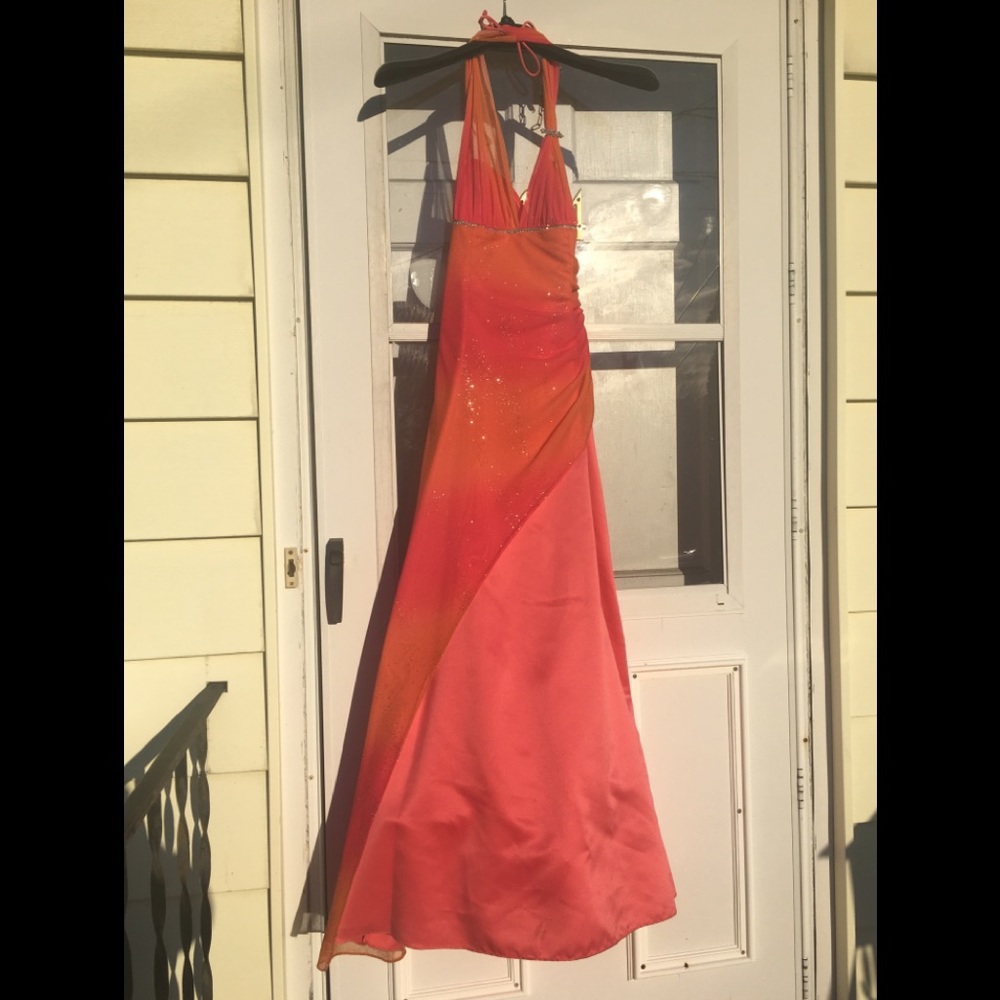 JUMP Apparel Prom Halter Formal Gown Dress